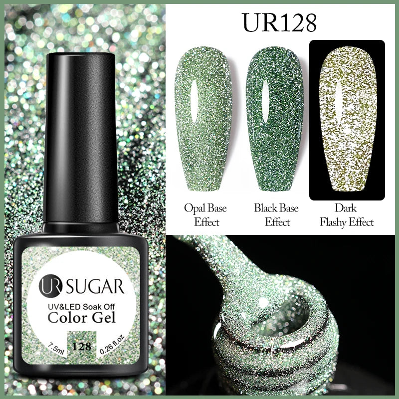 UR SUGAR 7.5ml Reflective Glitter Pink Sequin Gel Polish