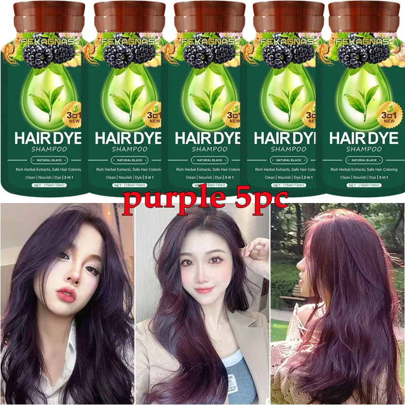 Herbal Hair Dye Shampoo Sachets - Gray Coverage Color Care
