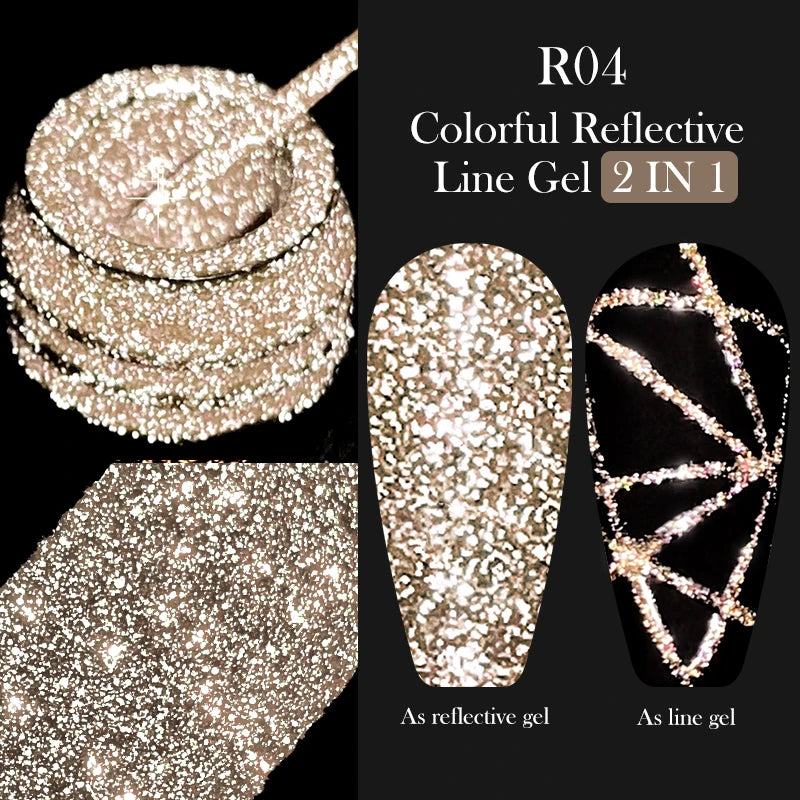 LILYCUTE 5ml Metallic Painting Liner Gel - Gold Silver Nail Art