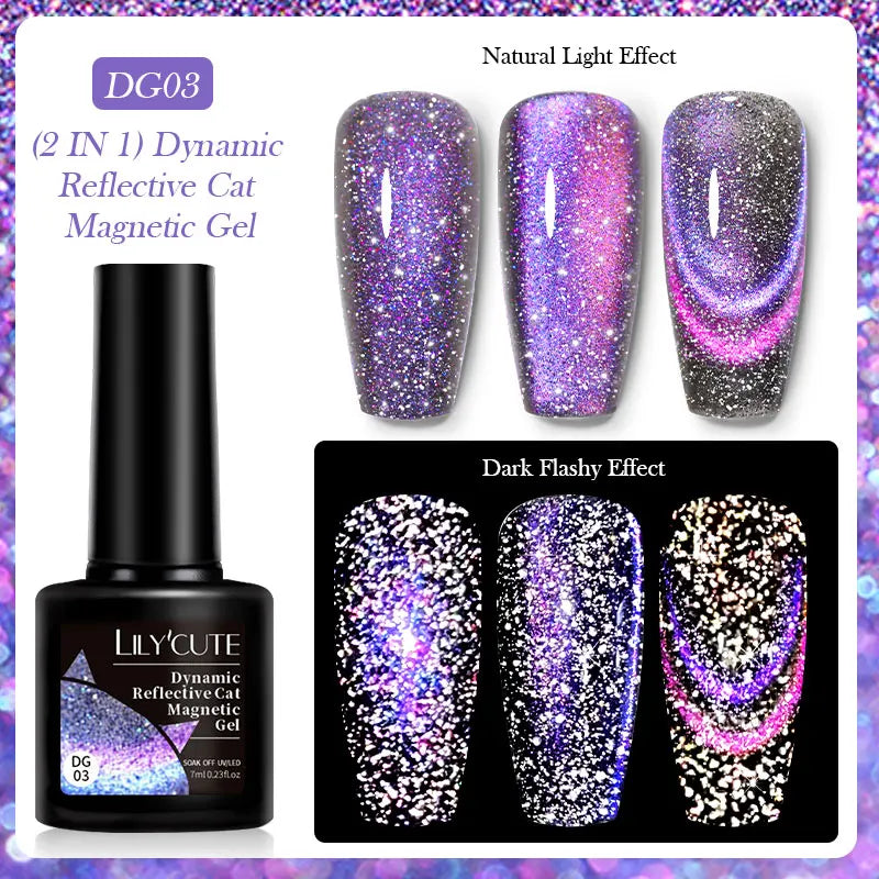 LILYCUTE 7ml 9D Cat Eye Magnetic Gel Polish