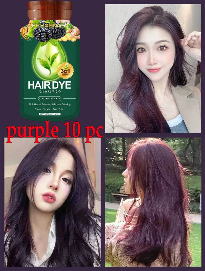 Herbal Hair Dye Shampoo Sachets - Gray Coverage Color Care
