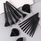 Black Multi-Use Makeup Brush Set - Foundation Blush and Concealer