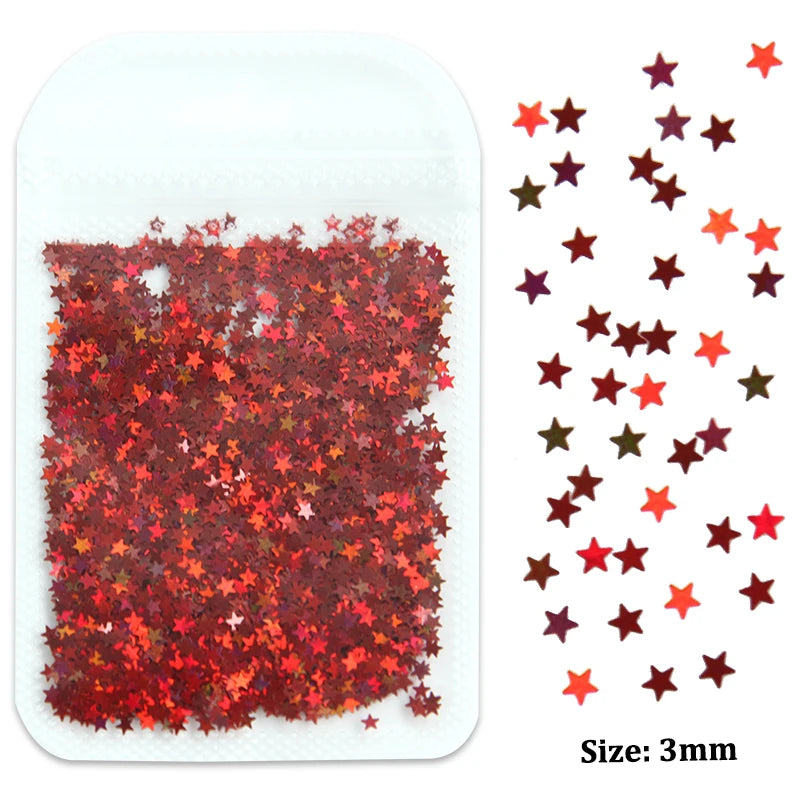 2g Holographic Nail Art Glitter - Star Butterfly Sequins Flakes