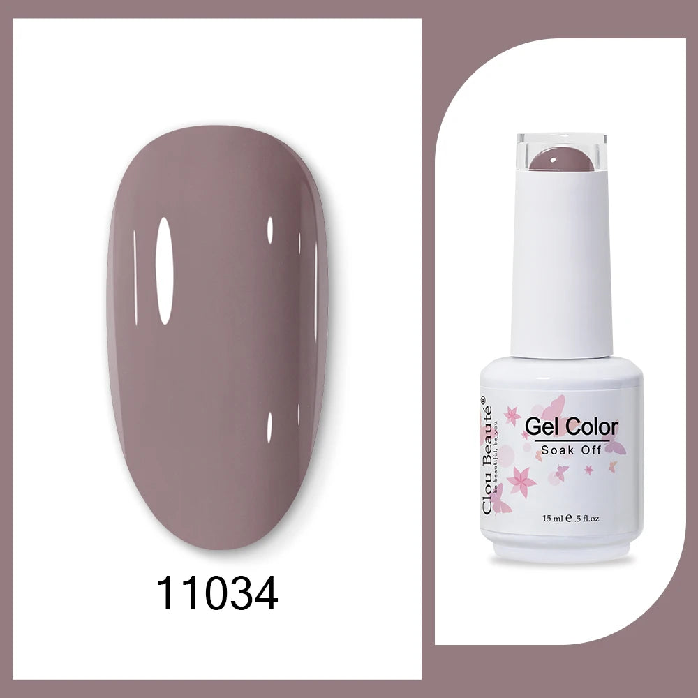 Clou Beaute 15ml Army Green Gel Polish - HEMA and TPO Free