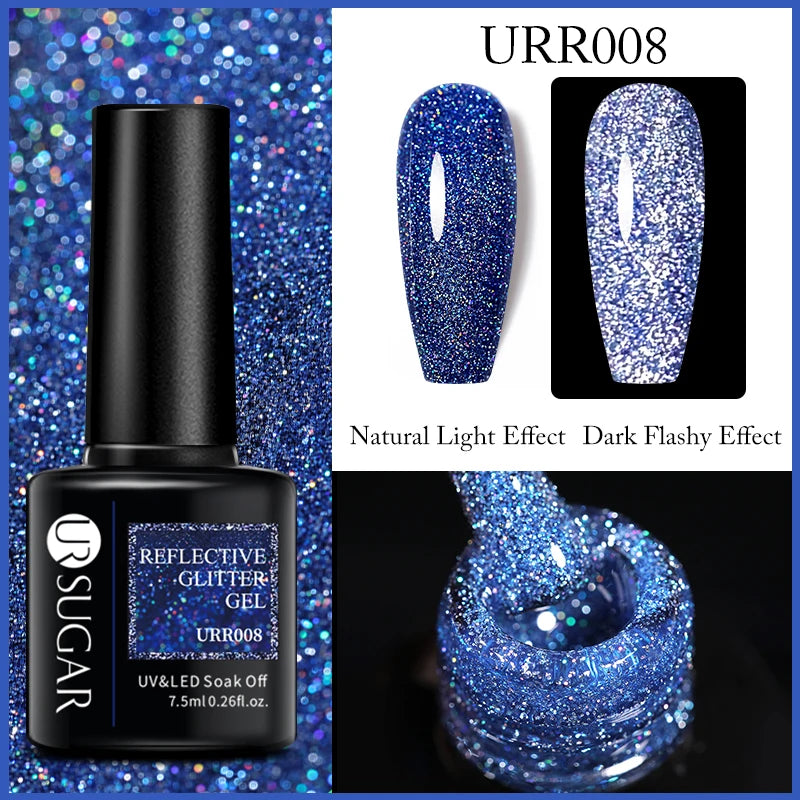 UR SUGAR 7.5ml Reflective Glitter Pink Sequin Gel Polish