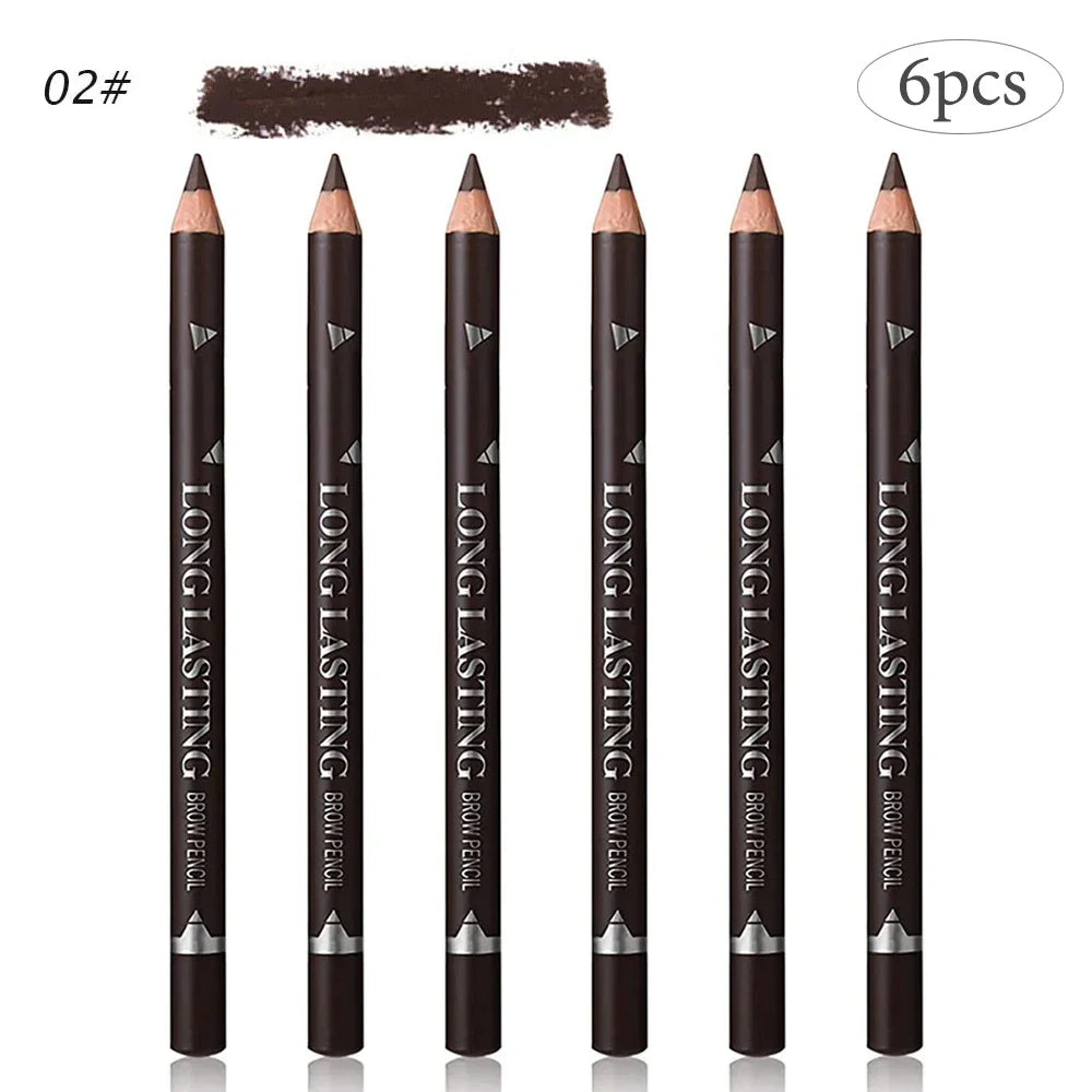 6/12-Piece Waterproof Eyebrow Pencil Set