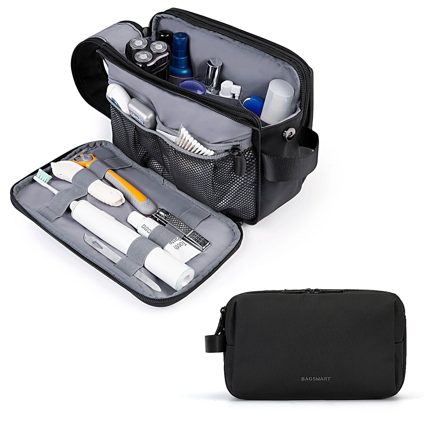 BAGSMART Waterproof Travel Cosmetic Bag - Lightweight Dopp Kit