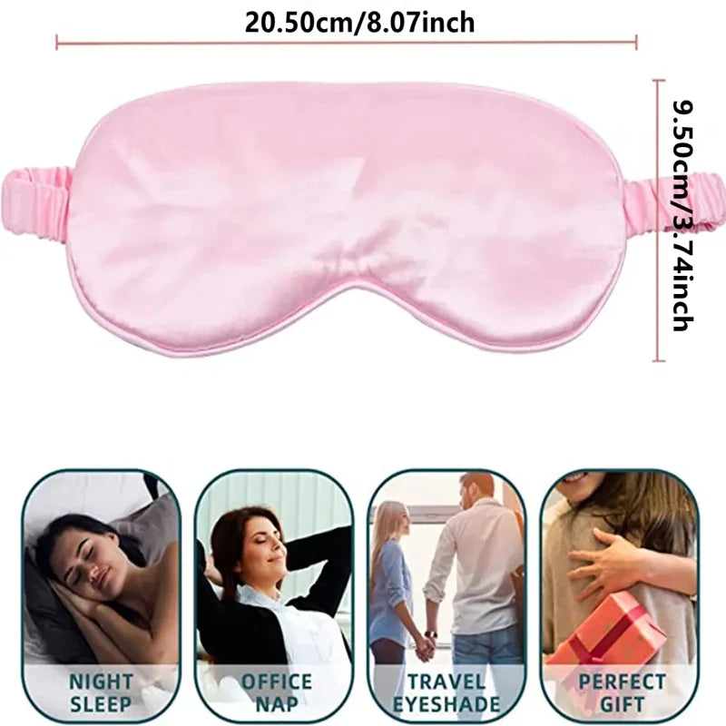 Soft Silk Sleep Mask - 100% Blackout Adjustable Eye Cover