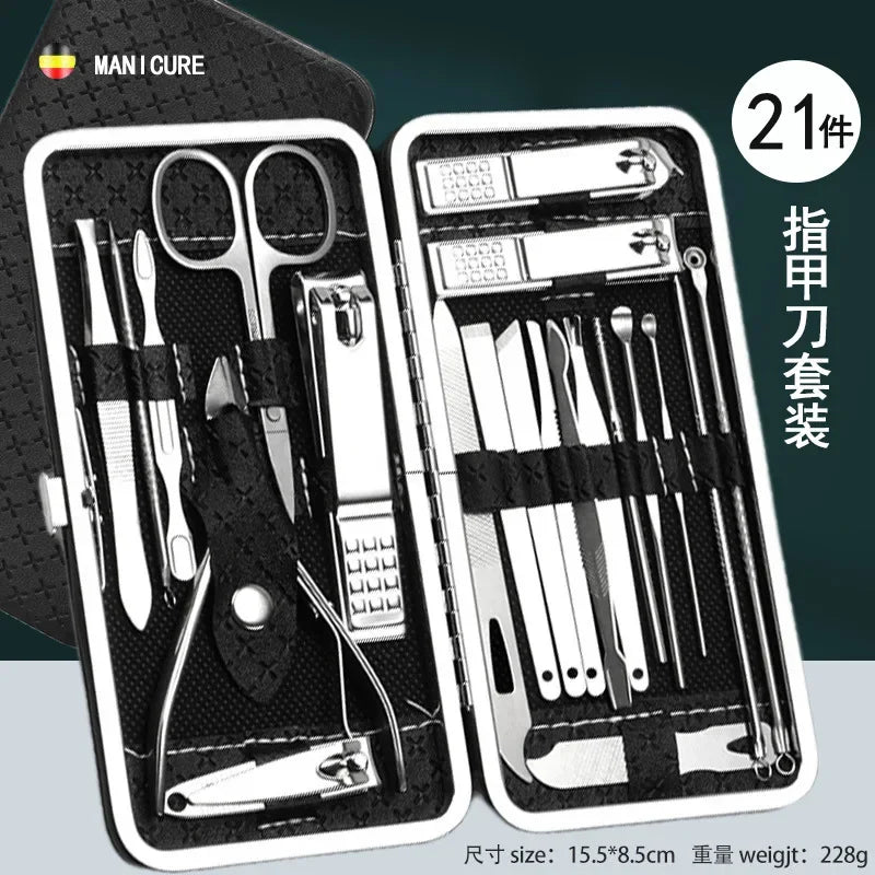 19-Piece Nail Clipper Grooming Set - Manicure Pedicure Tools