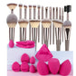 3-20 Piece Makeup Brush Set - Brown Blending Beauty Tools
