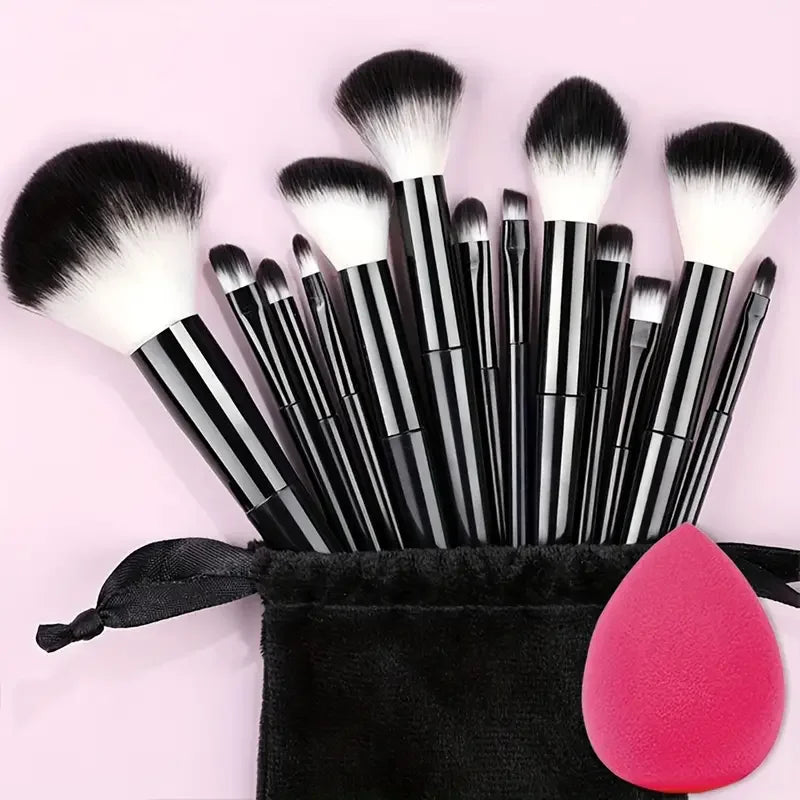 13-Piece Soft Makeup Brush Set - Foundation Blush and Eye Tools