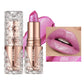 Quicksand Gold Glitter Lipstick - Silky Grapefruit Orange Shine