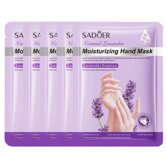 5-Pack Lavender Hand Mask Gloves - Exfoliating Spa Care