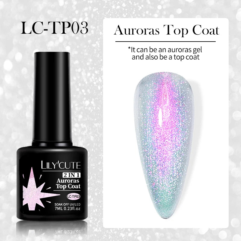 LILYCUTE 7ml Base and No-Wipe Top Coat Gel Polish