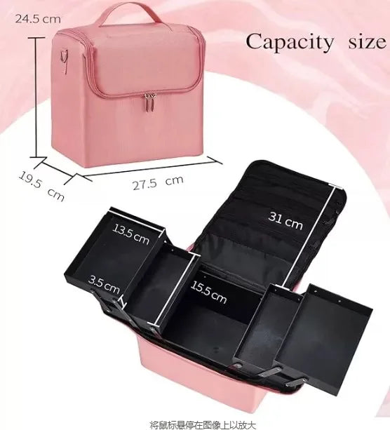 Multi-Layer Waterproof Nail Art Tool Box - Portable Beauty Case