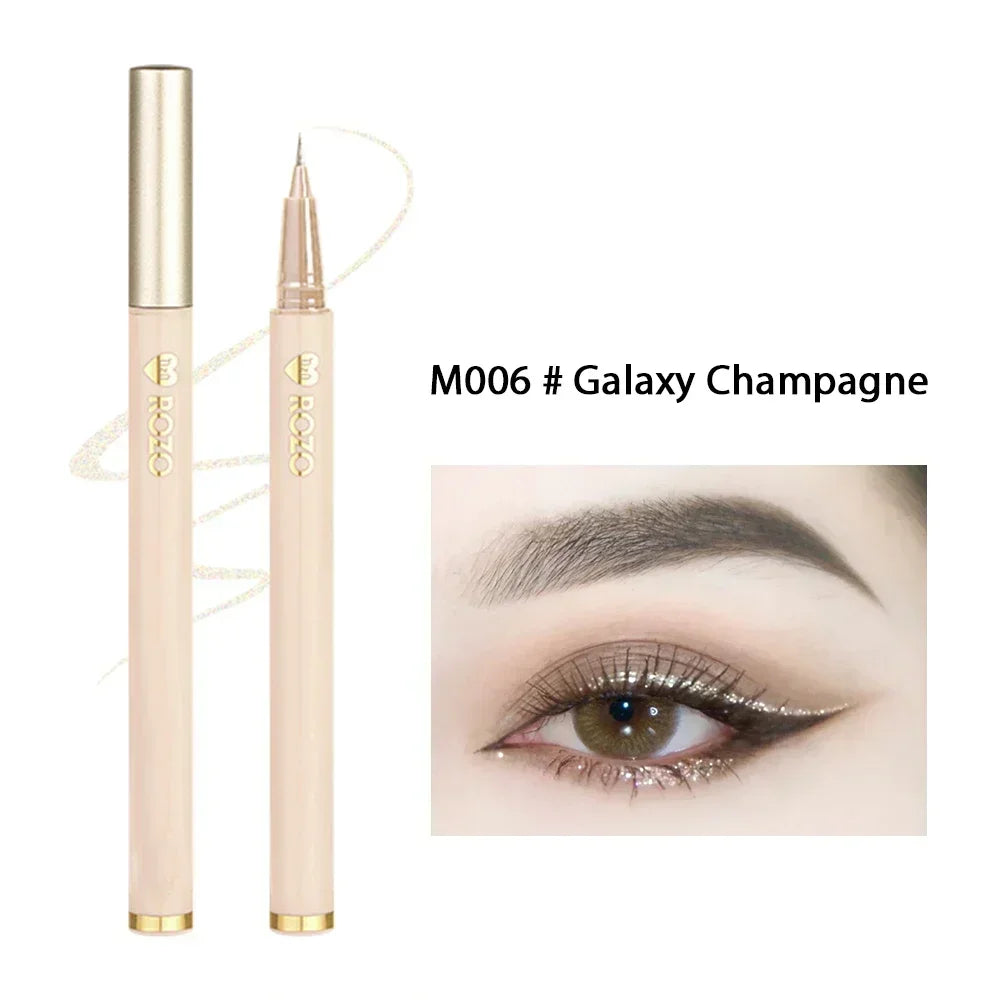 7-Color Glitter Eyeliner Pencil Set - Champagne Gold Eye Makeup