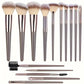 3-20 Piece Makeup Brush Set - Brown Blending Beauty Tools