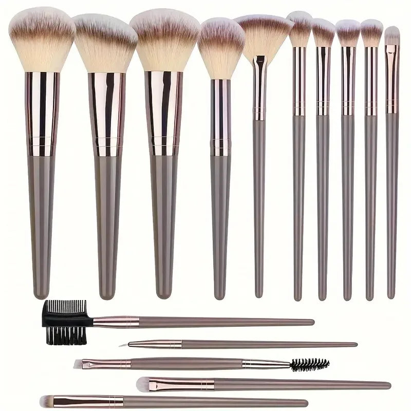 3-20 Piece Makeup Brush Set - Brown Blending Beauty Tools