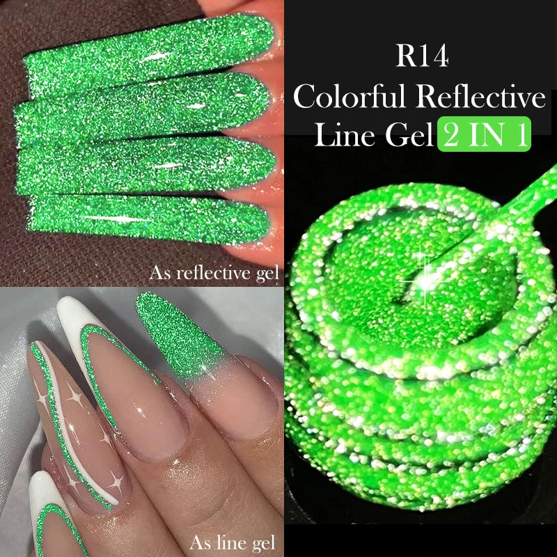 LILYCUTE 5ml Reflective Glitter Liner Gel - Champagne Nail Art
