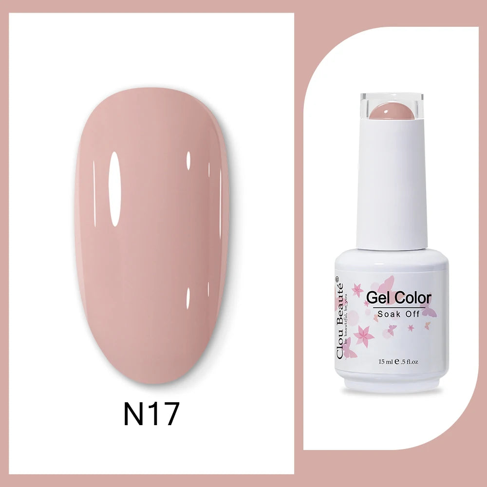 Clou Beaute 15ml Army Green Gel Polish - HEMA and TPO Free