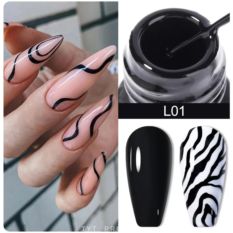 LILYCUTE 5ml Metallic Painting Liner Gel - Gold Silver Nail Art