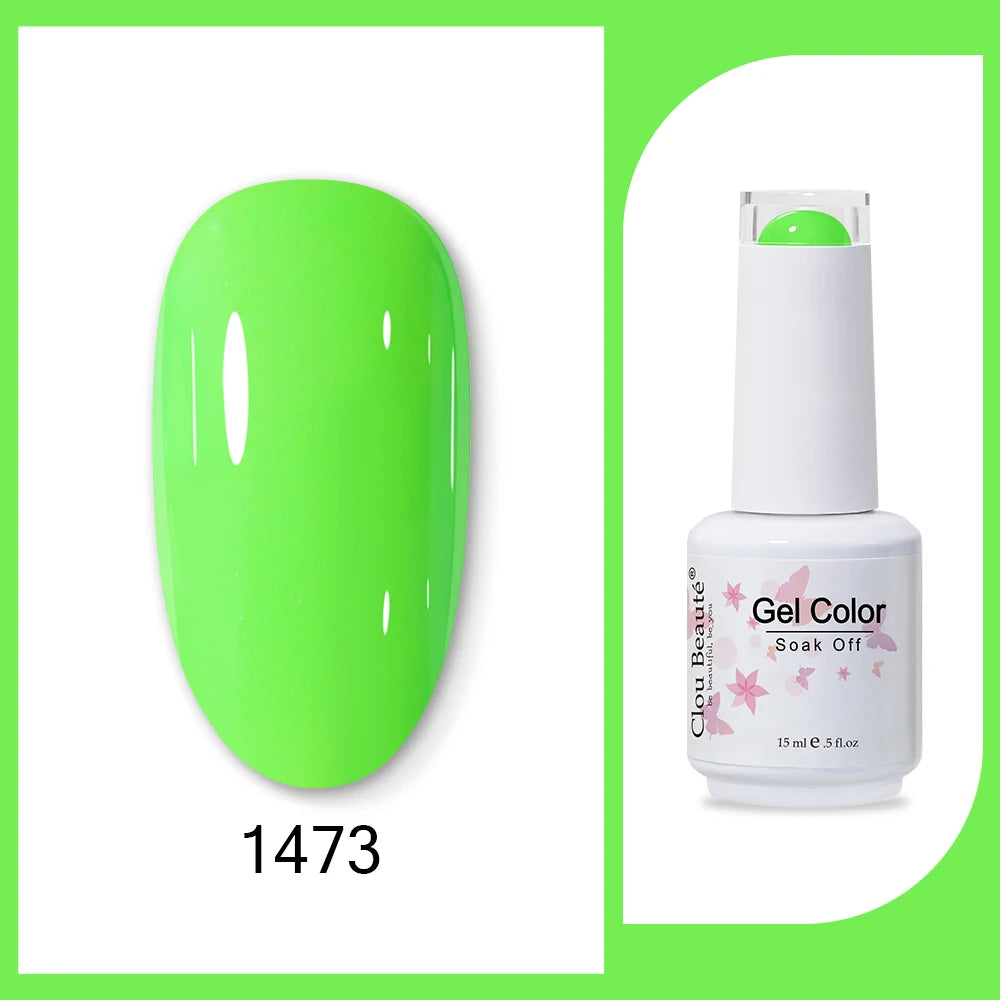 Clou Beaute 15ml Army Green Gel Polish - HEMA and TPO Free