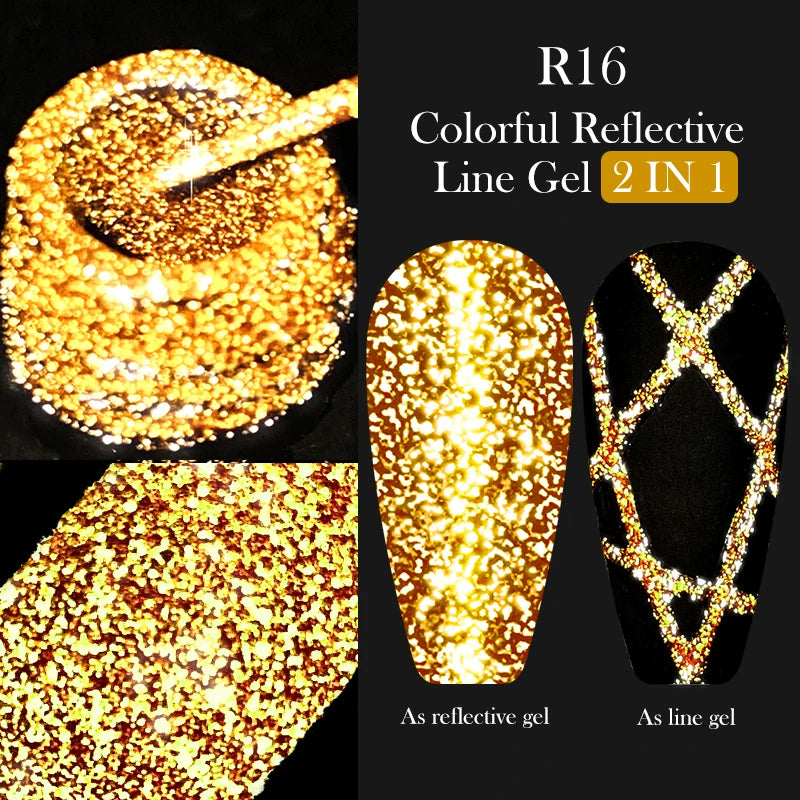 LILYCUTE 5ml Metallic Painting Liner Gel - Gold Silver Nail Art