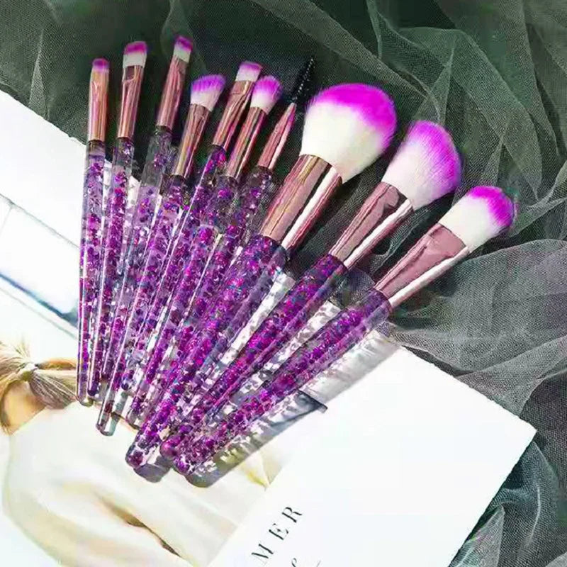 10-Piece Soft Detail Makeup Brush Set - Blush Foundation and Eye Tools